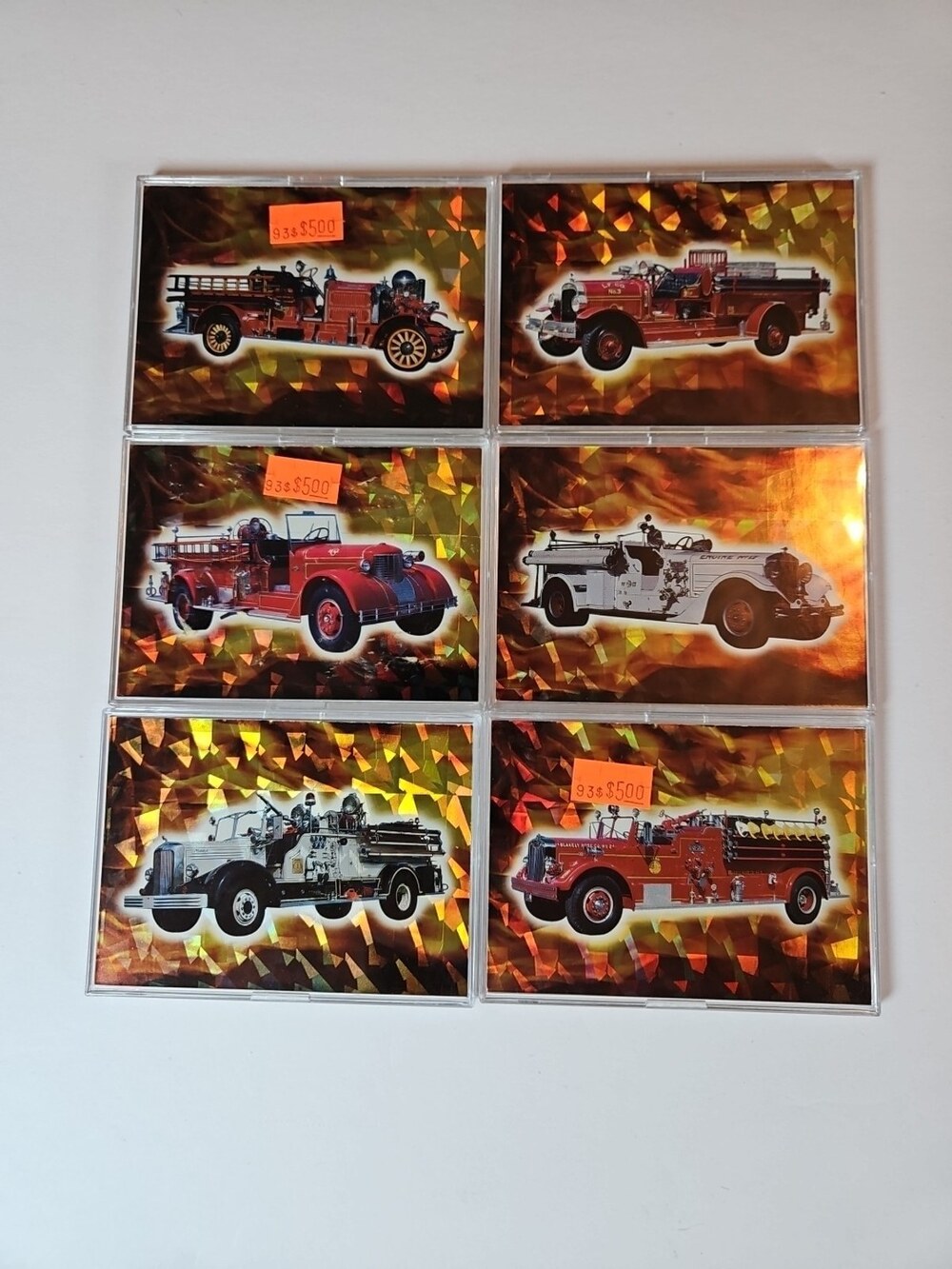 Fire Engines Series 1 Bon-Air 1993 Complete Prism Chase Card Set 1-6